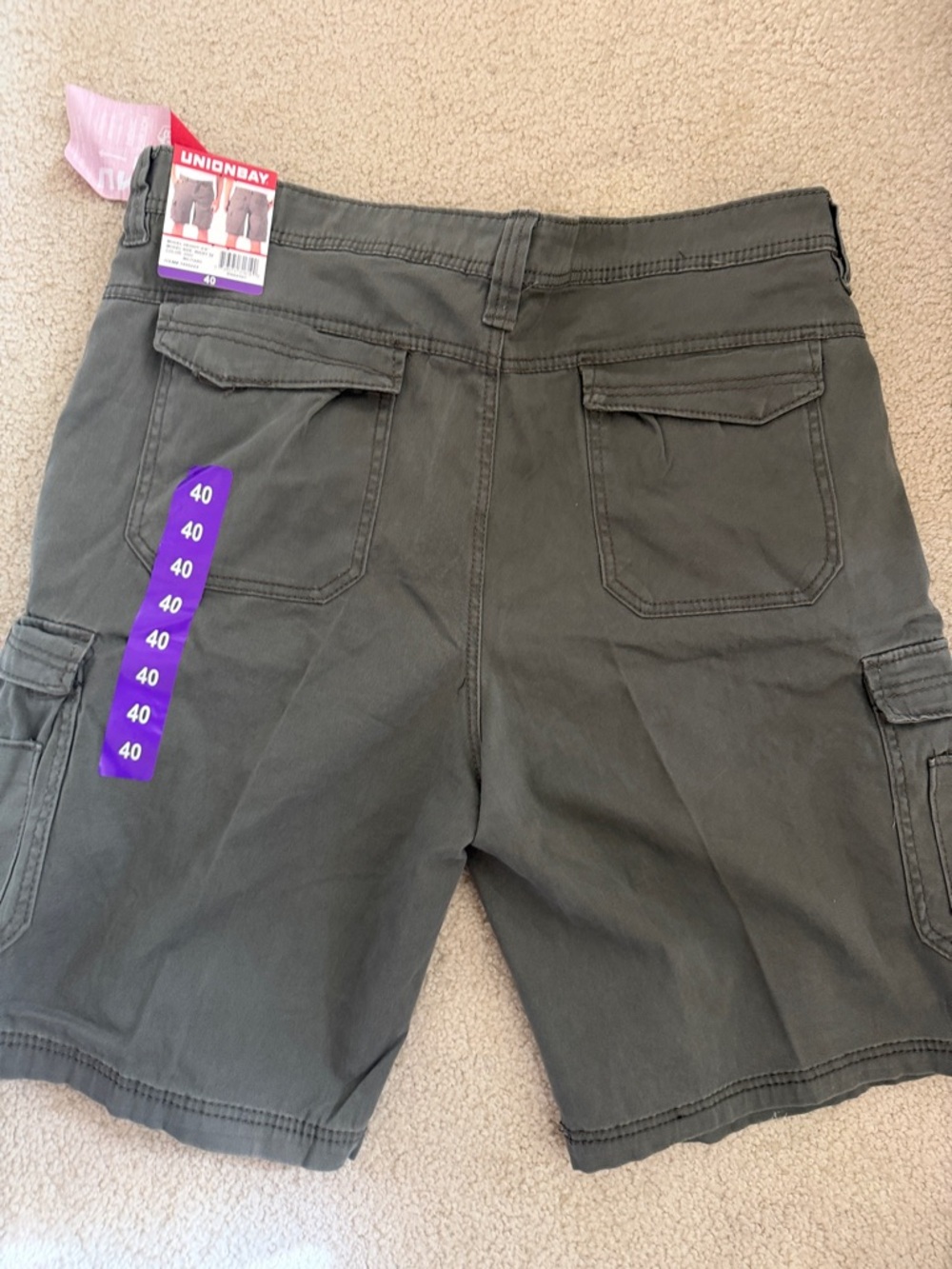 UNIONBAY Olive Green Cargo Shorts with Side Pockets NWT men’s size 40 - Picture 2 of 6